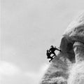 George Washington Art : Mount Rushmore Print - Gutzon Borglum - Mount Rushmore Repair 1932 - Americana Art - Presidential Art - American Art