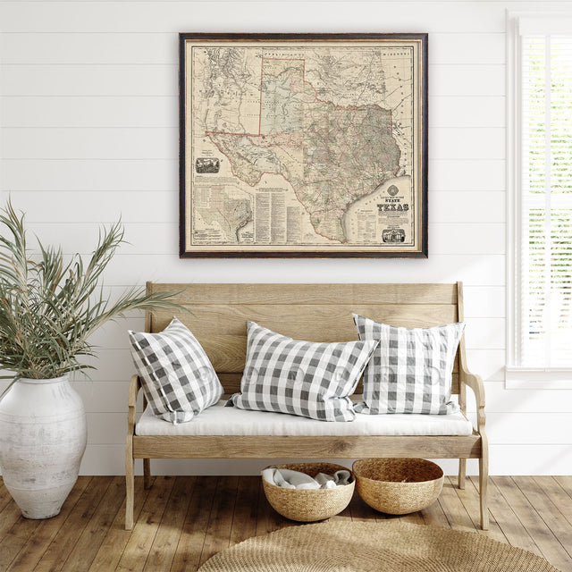 Texas Map | Vintage Map of Texas | Lone Star State | Vintage Wall Print | Home Decor | Old Texas Map | Circa 1800s | Big Texas Map