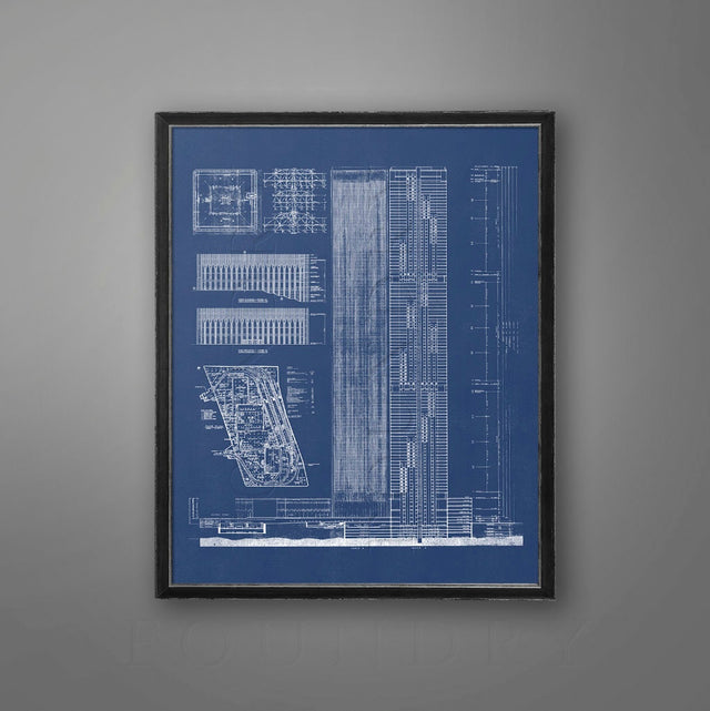 World Trade Center Blueprint : Vintage NYC - Blueprints of World Trade Center - Architecture Blueprint - Building Plans - NYC Architecture