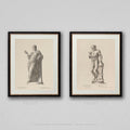 Vintage Statue Figure Drawings Collection - Statue Art Prints - Antique Engravings - Classical Engraving Art - Figure Art - Vintage Wall Art