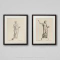 Vintage Statue Figure Drawings Collection - Statue Art Prints - Antique Engravings - Classical Engraving Art - Figure Art - Vintage Wall Art