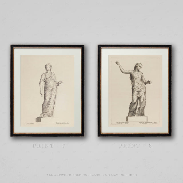 Vintage Statue Figure Drawings Collection - Statue Art Prints - Antique Engravings - Classical Engraving Art - Figure Art - Vintage Wall Art