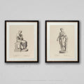 Vintage Statue Figure Drawings Collection - Statue Art Prints - Antique Engravings - Classical Engraving Art - Figure Art - Vintage Wall Art