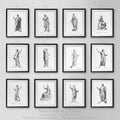 Vintage Statue Figure Drawings Collection - Statue Art Prints - Antique Engravings - Classical Engraving Art - Figure Art - Vintage Wall Art