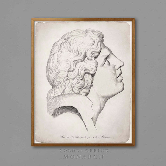 GREEK SCULPTURE DRAWING Print #3, 18th C. Engraving of Ancient Greek Statue Illustration - Traditional Art - Greek God Statue - Statue Print