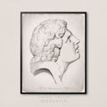 GREEK SCULPTURE DRAWING Print #3, 18th C. Engraving of Ancient Greek Statue Illustration - Traditional Art - Greek God Statue - Statue Print