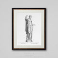 Figure Engraving Art #6 - 17th C. French Art - Antique Wall Art - Classical Decor - Female Statue Art - Gallery Wall Art - Colonial Wall Art