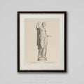 Figure Engraving Art #6 - 17th C. French Art - Antique Wall Art - Classical Decor - Female Statue Art - Gallery Wall Art - Colonial Wall Art