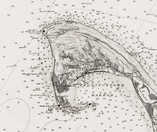 20TH C. NAUTICAL SURVEY MAP - Cape Cod, Nautical Chart, Nautical Map, Massachusetts, Cape Cod Map Nautical Guide, Old Map, Retro Map, Decor