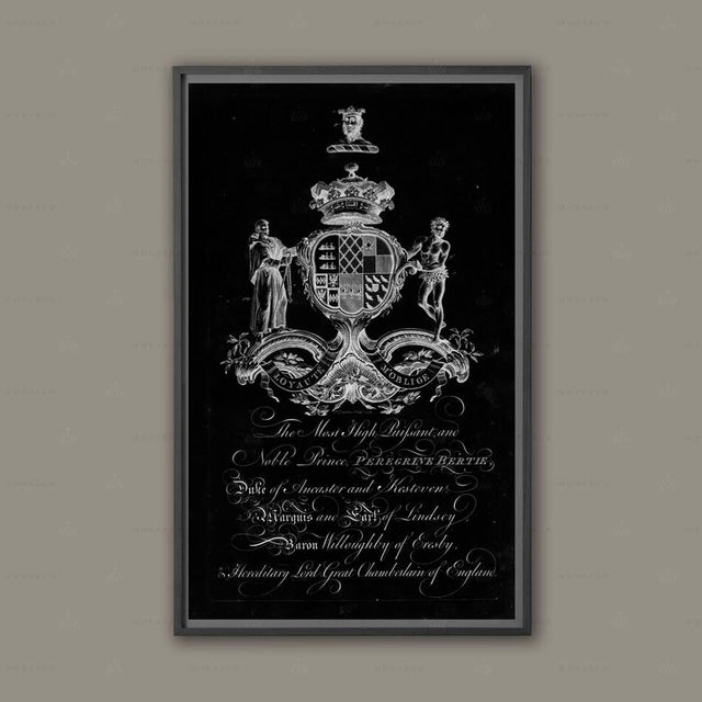 18TH C. ENGLISH ARMORIAL Engraving #2, Baronagium Genealogicum, Coat of Arms, Family Crest, Heraldry Print, Renaissance, Art, Medieval Crest