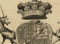 18TH C. ENGLISH ARMORIAL Engraving #5, Baronagium Genealogicum, Coat of Arms, Family Crest, Heraldry Print, Renaissance, Art, Medieval Crest