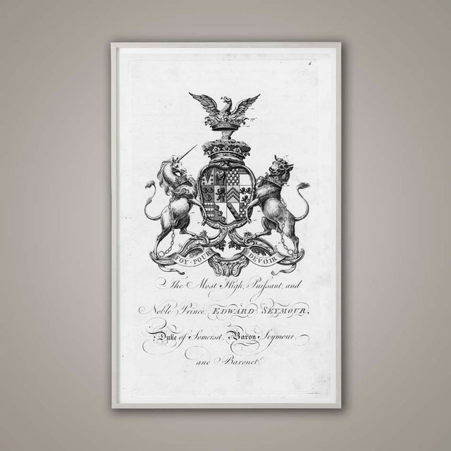 Coat of Arms Print #10, Family Crest, 18TH C. ENGLISH ARMORIAL Engraving, Family Crest, Heraldry Print, Renaissance, Art, Medieval Shield