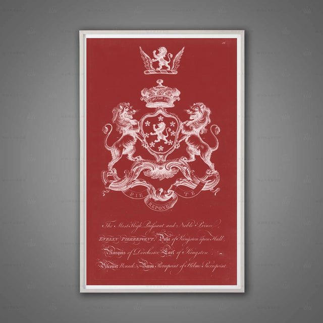 18TH C. ENGLISH ARMORIAL ENGRAVINGS - Heraldry Crest #12 - Circa 1700s