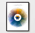 COMPOUND COLOUR WHEEL, Color System, Color Theory, Color System, Scientific Illustration, Chic Decor, Luxury, Interior Design, Modern Art