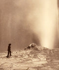 OLD FAITHFUL GEYSER, Yellowstone, Vintage Photograph, Yellowstone Geyser, Sepia Photograph, Black & White, Monochrome, Diptych, Nature Art