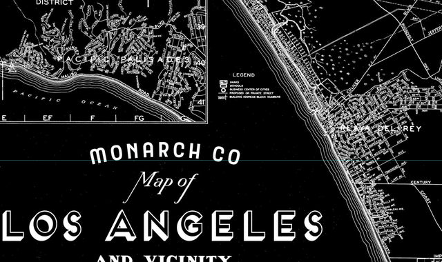 LOS ANGELES Map, City Map of LA California, Hollywood Map, Beverly Hills Map, Santa Monica Map, Map of Los Angeles, Wall Map, Large la Map