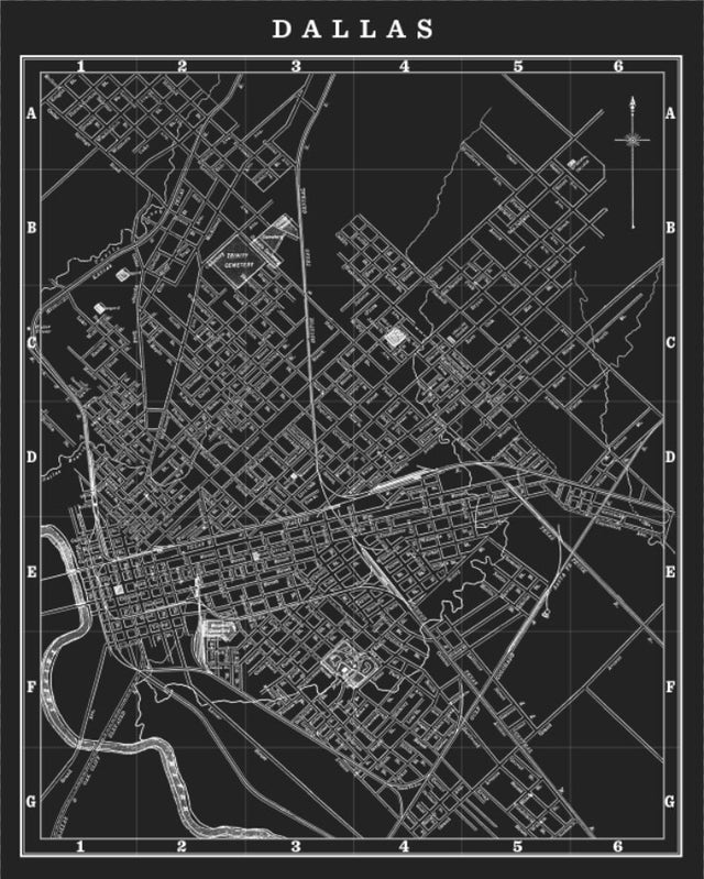 Dallas Map Print, City Map, Old Texas Map, Dallas City Map, Vintage Map, Vintage Dallas, Vintage Texas, Old City Maps, Texas Map, Wall Map