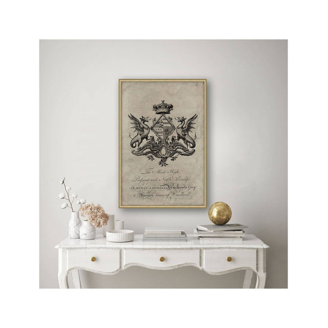 18th Century ENGLISH ARMORIAL ENGRAVING #07 - CAMPBELL CREST - Foundry