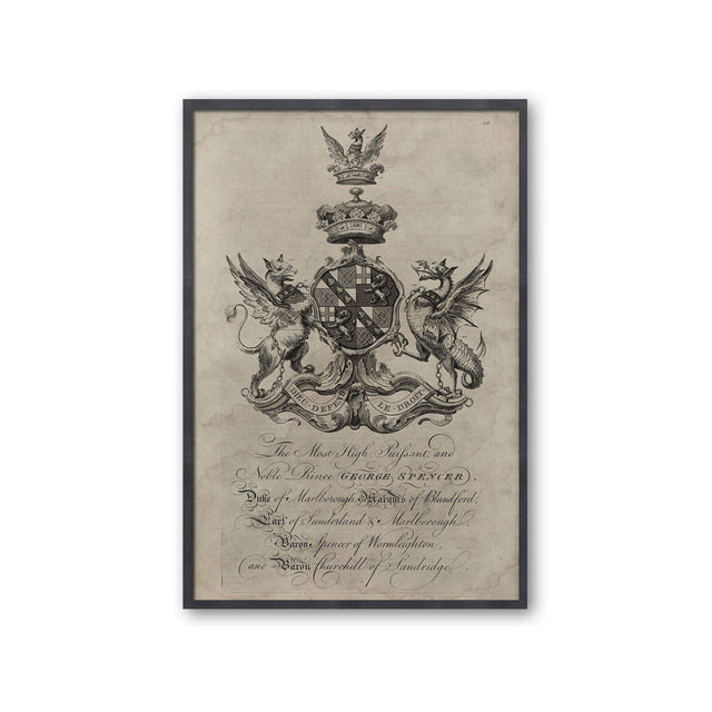 18th Century ENGLISH ARMORIAL ENGRAVING #11 - SPENCER CREST - Foundry