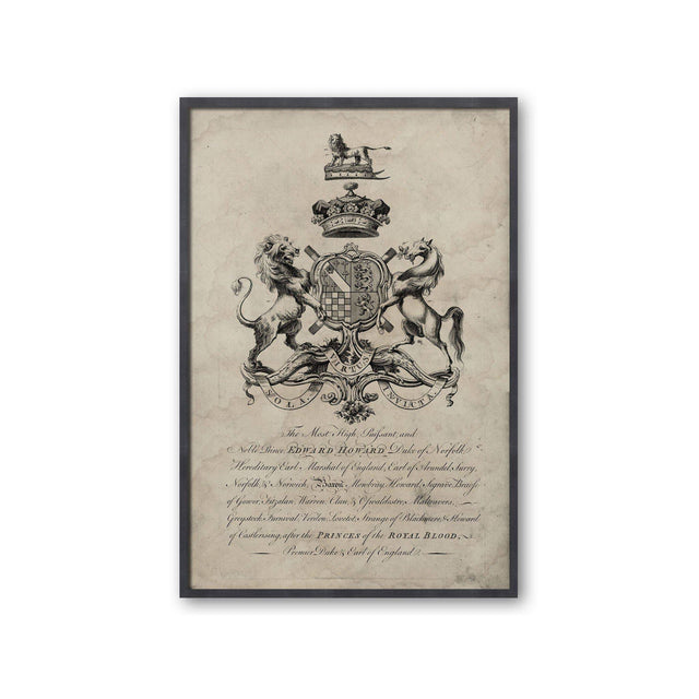 18th Century ENGLISH ARMORIAL ENGRAVING #13 - HOWARD CREST - Foundry