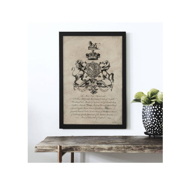18th Century ENGLISH ARMORIAL ENGRAVING #13 - HOWARD CREST - Foundry