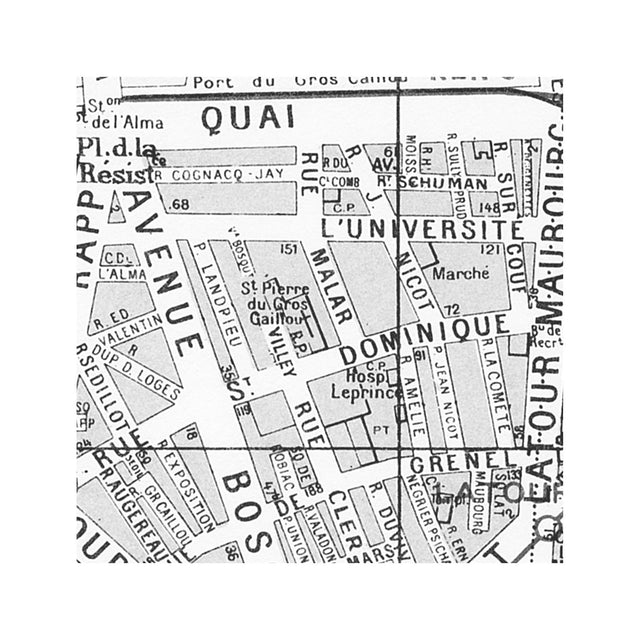 PARIS Map - 7th Arrondissement - PALAIS BOURBON - Foundry