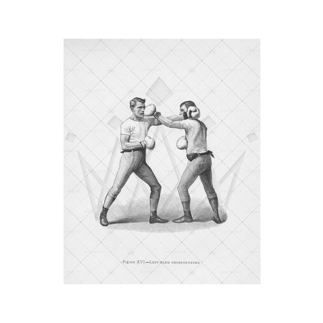 Boxing Illustration - Figure XVI - LEFT HAND CROSS COUNTER - Foundry
