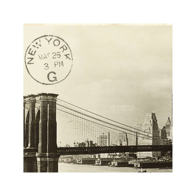 BROOKLYN BRIDGE & LOWER MANHATTAN SKYLINE Postcard - Foundry