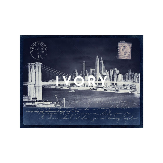 BROOKLYN BRIDGE & LOWER MANHATTAN SKYLINE Postcard - Foundry