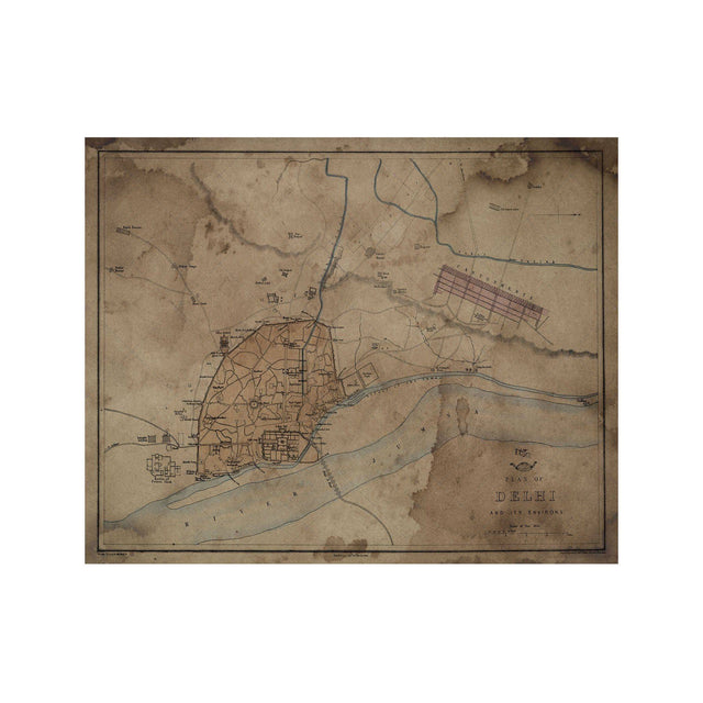 DELHI, INDIA - MAP of 1894 - Foundry