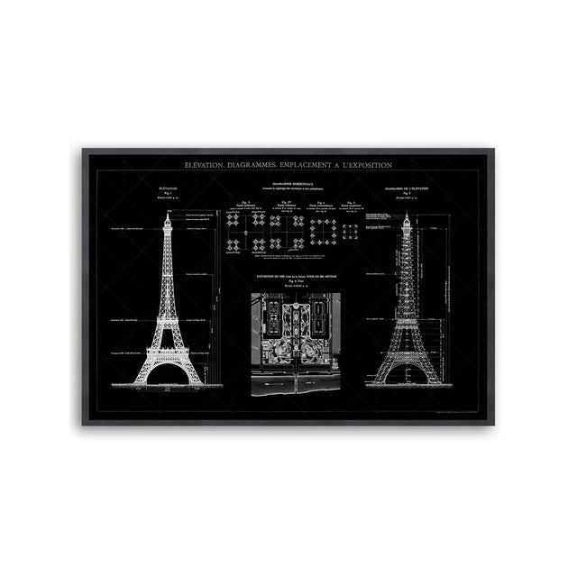 EIFFEL TOWER  - ELEVATION, DIAGRAMMES, EMPLACEMENT A L'EXPOSITION - Foundry