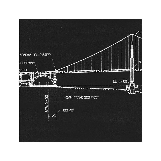 GOLDEN GATE BRIDGE - 1937 Profile + Elevation - Foundry