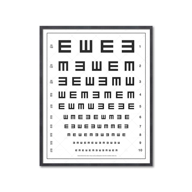 HERMAN SNELLEN "TUMBLING E's"  Eye Chart - Foundry