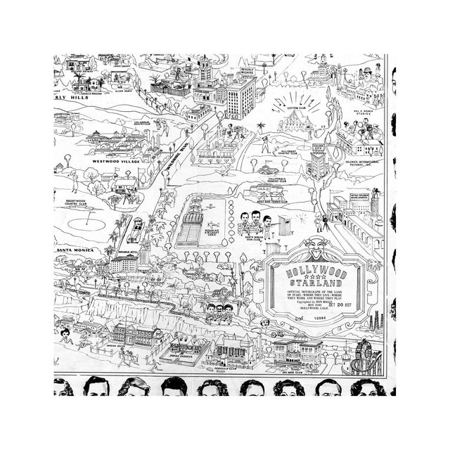HOLLYWOOD STARLAND Map, 1937 - Foundry