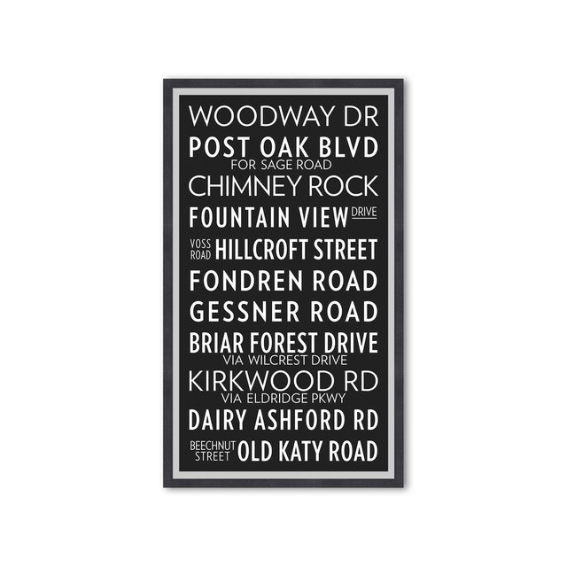 HOUSTON TEXAS Bus Scroll - WOODWAY DRIVE - Foundry