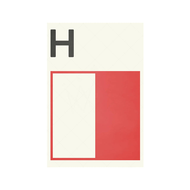 LETTER H - Navy Signal Print - Foundry