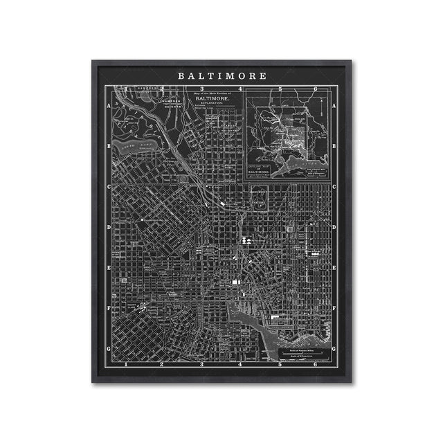 MAP of BALTIMORE, Circa 1900s - Foundry