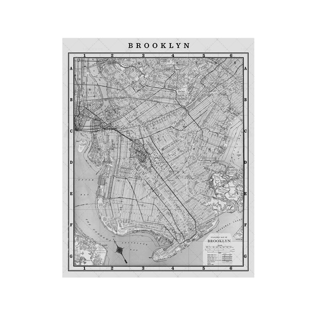 MAP of BROOKLYN, Circa 1900s - Foundry