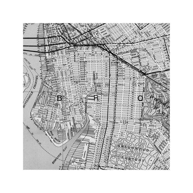 MAP of BROOKLYN, Circa 1900s - Foundry