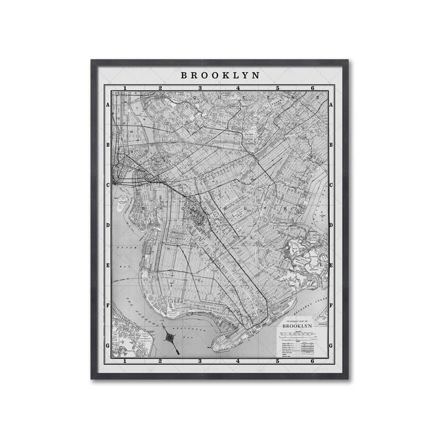 MAP of BROOKLYN, Circa 1900s - Foundry