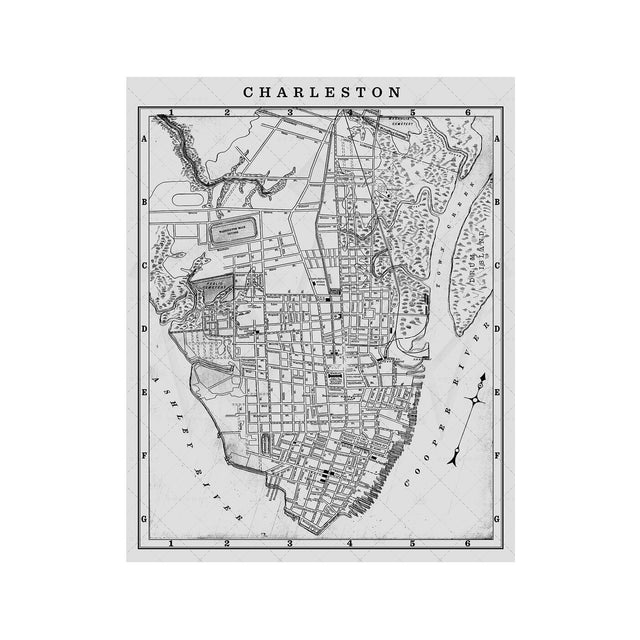 MAP of CHARLESTON, Circa 1900s - Foundry
