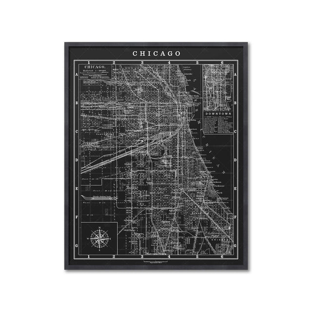 MAP of CHICAGO, Circa 1900s - Foundry