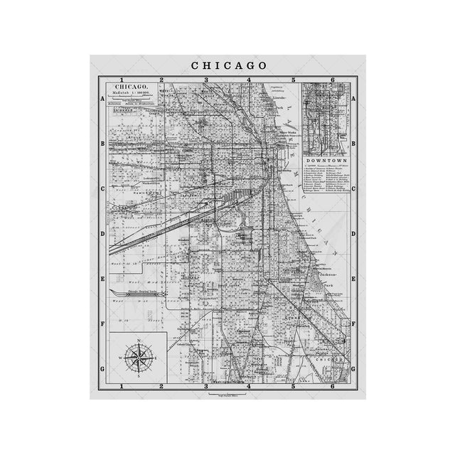 MAP of CHICAGO, Circa 1900s - Foundry