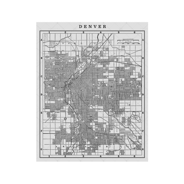MAP of DENVER, Circa 1900s - Foundry