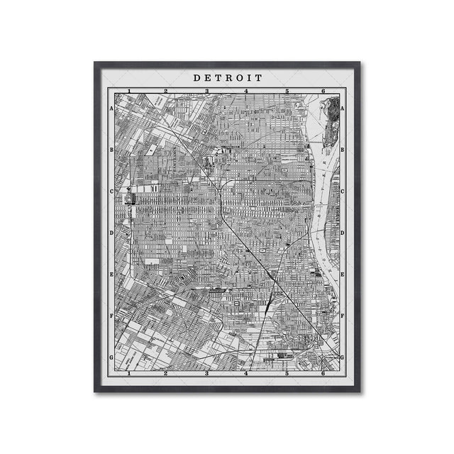 MAP of DETROIT, Circa 1900s - Foundry