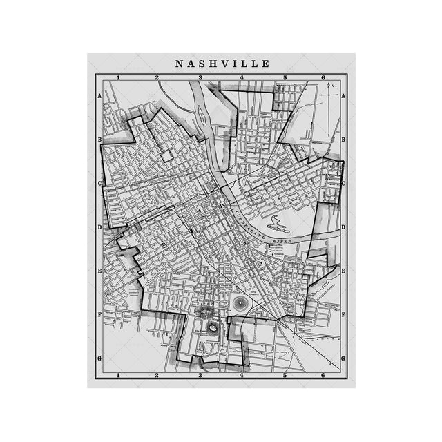 MAP of NASHVILLE, Circa 1900s - Foundry
