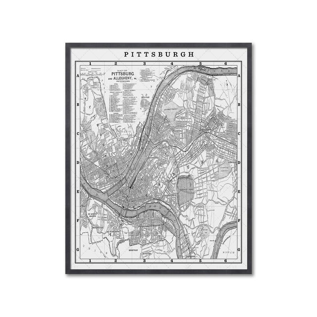 MAP of PITTSBURGH, Circa 1900s - Foundry
