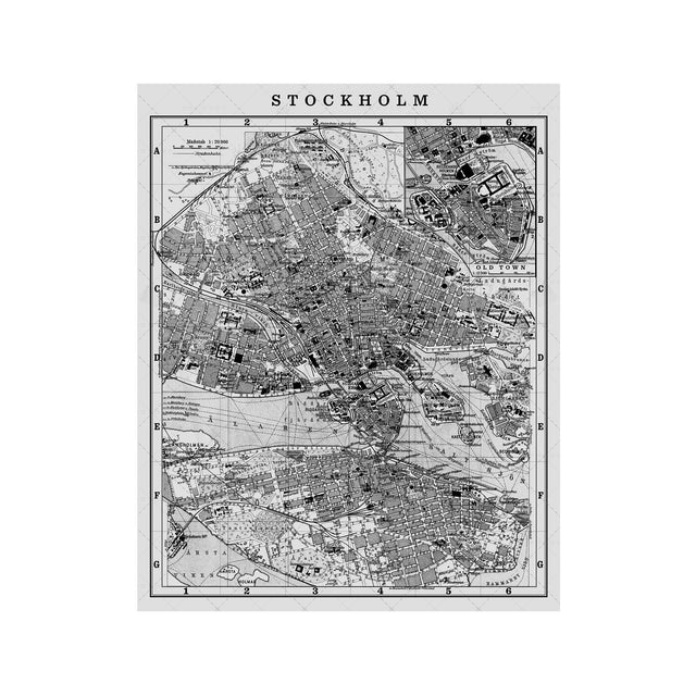 MAP of STOCKHOLM, Circa 1900s - Foundry