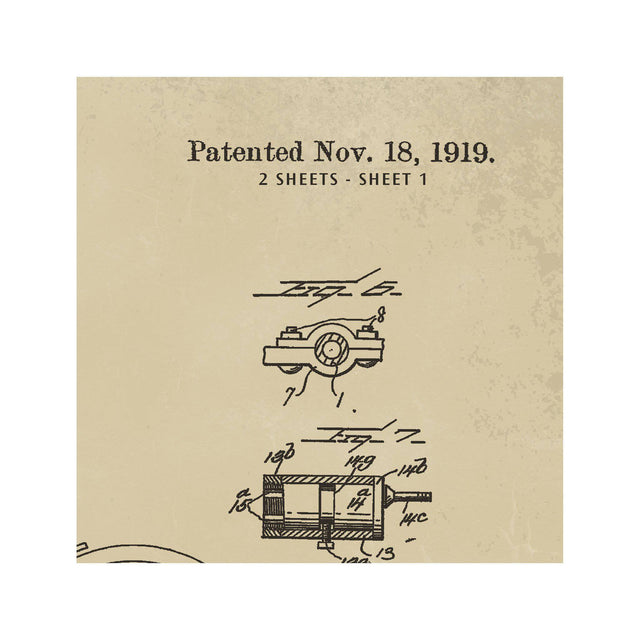 MOTORCYCLE PATENT - W.J. CANFIELD, 1919 - Foundry