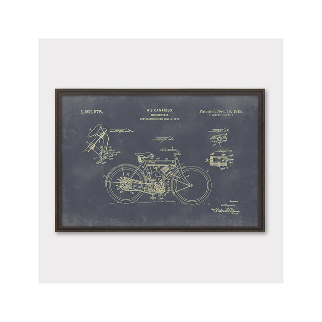 MOTORCYCLE PATENT - W.J. CANFIELD, 1919 - Foundry